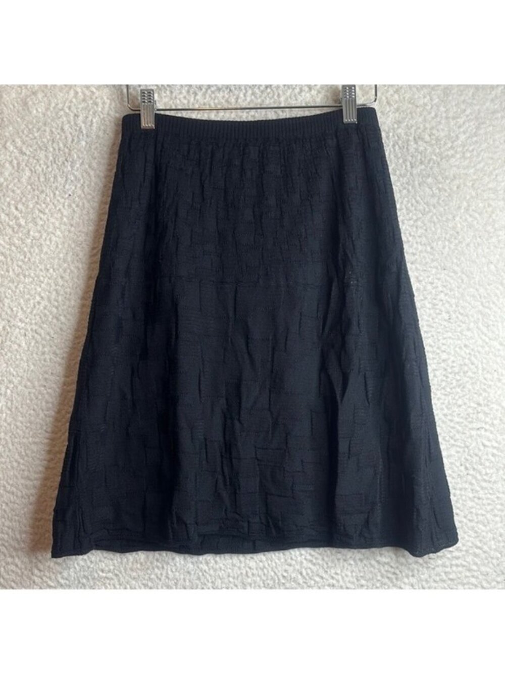 NWOT Missoni Womens Black Textured Knit Stretch Pull-On A-Line Skirt Size 38